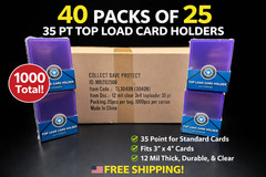 1000 CSP 3×4 Standard 35pt Toploaders Full Case 40 Packs of 25 Card Holders