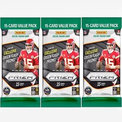(x3) 2025 Panini Prizm Football 15-Card Value FAT PACK Lot Unopened Prizm NFL 🏈