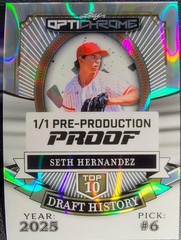 2024 Leaf Top 100 Optichrome Seth Hernandez Pre-Production Proof 1/1 Pirates