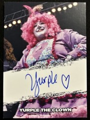 Yurple The Clown Wwe Auto Card Signed Wrestling Mankind Mick Foley Rock