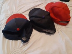 MLB Baseball Cap qty 3 LA Angels Rockies Cleveland Indians Red/Black/Navy Blue
