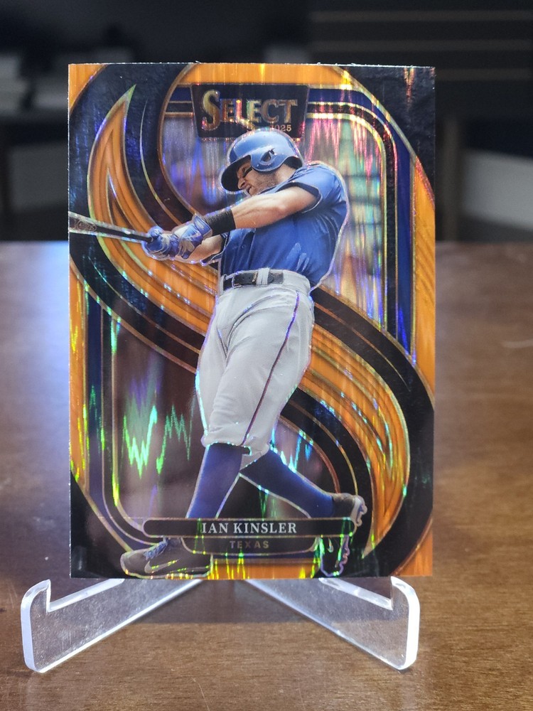 2025 Panini Select – Premier Level Ian Kinsler #161 Orange Flash Prizm Rangers