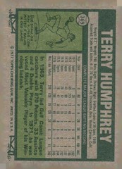 1977 Topps #369 Terry Humphrey