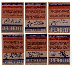 1972-73 Topps INDIANA PACERS 6 card team set GEORGE McGINNIS Rookie RC gd to vg