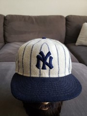 Vintage New York Yankees Wool Baseball Hat Cap Pinstripe American Needle 7 1/2