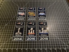 3 sizes – New England Patriots 6 Super Bowl Champions Banner Decals Man Cave