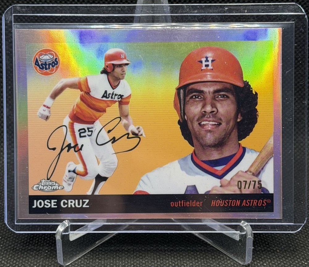 2025 Topps Chrome Plt. Anniv. Jose Cruz #459 Rose Gold Refractor /75 Astros