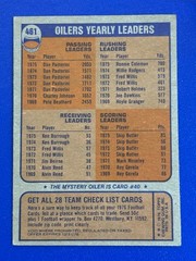 🏈 1976 Topps Football Base Card Checklist #461 Houston Oilers Unmarked 🏈