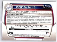 2023 Bowman Chrome #BCP-172 Josue De Paula Chrome Fuchsia Mojo Dodgers /199