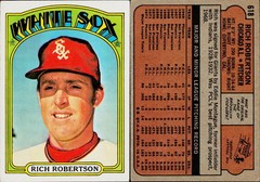 1972 Topps Baseball Card #618 Rich Robertson