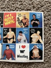 1985 Titan Sports Sticker Sheet. Vintage WWF. Hulk,Piper,Snuka,Sheik,Andre,JYD