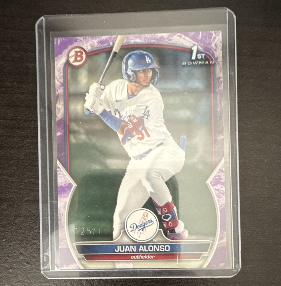 Topps 2023 Bowman Prospects Juan Alonso Dodgers BP-137 Purple Pattern /199