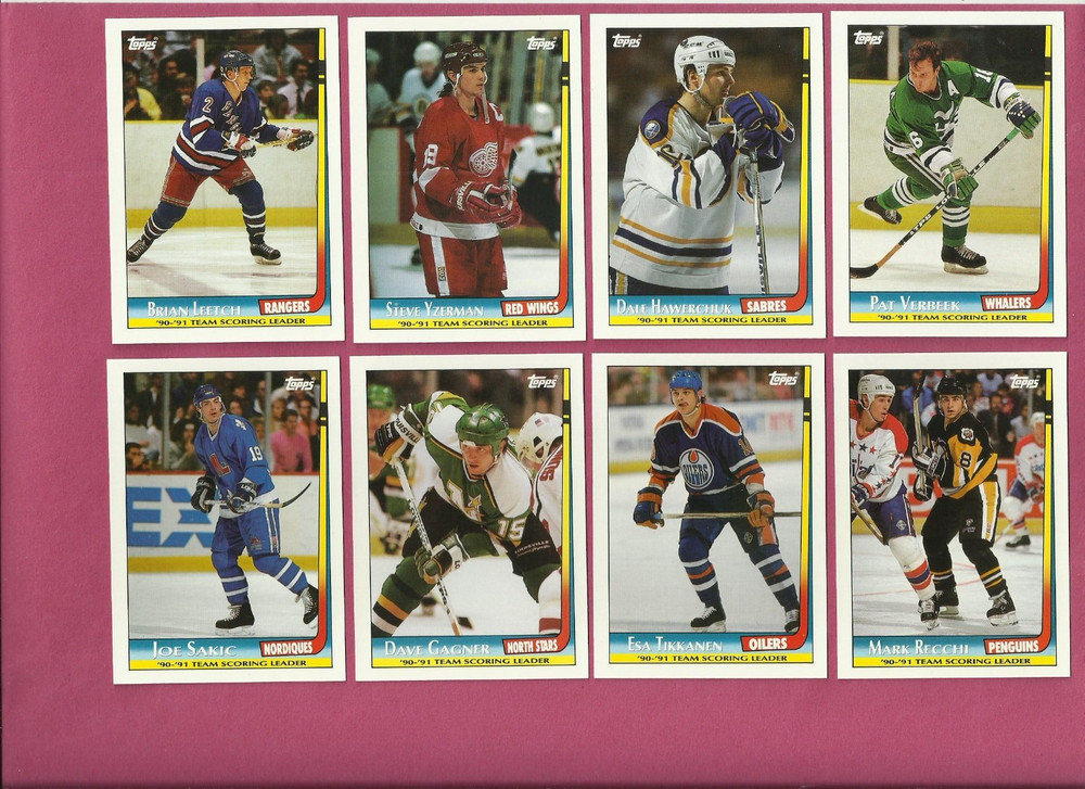 1991-92 TOPPS TEAM SCORING LEADERS GLOSSY INSERT SET