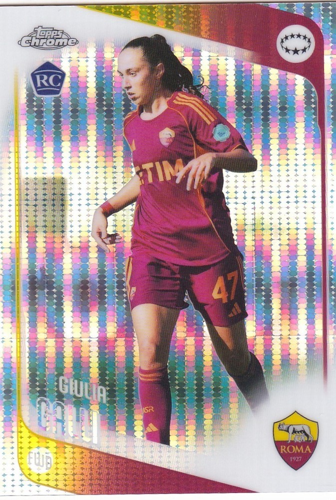 2025-26 Topps Chrome UEFA Women&rsquo;s Champions PULSAR #40 Giulia Galli, AS Roma RC