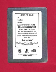 2015-16 NHL UPPER DECK CONTOURS ERIC STAAL PRINTING PLATE 1 OF 1 HURRICANES