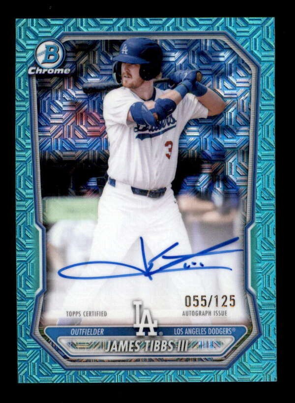 JAMES TIBBS III 2026 BOWMAN CHROME ROOKIE AQUA REFRACTOR LIMITED AUTO /125 T7490