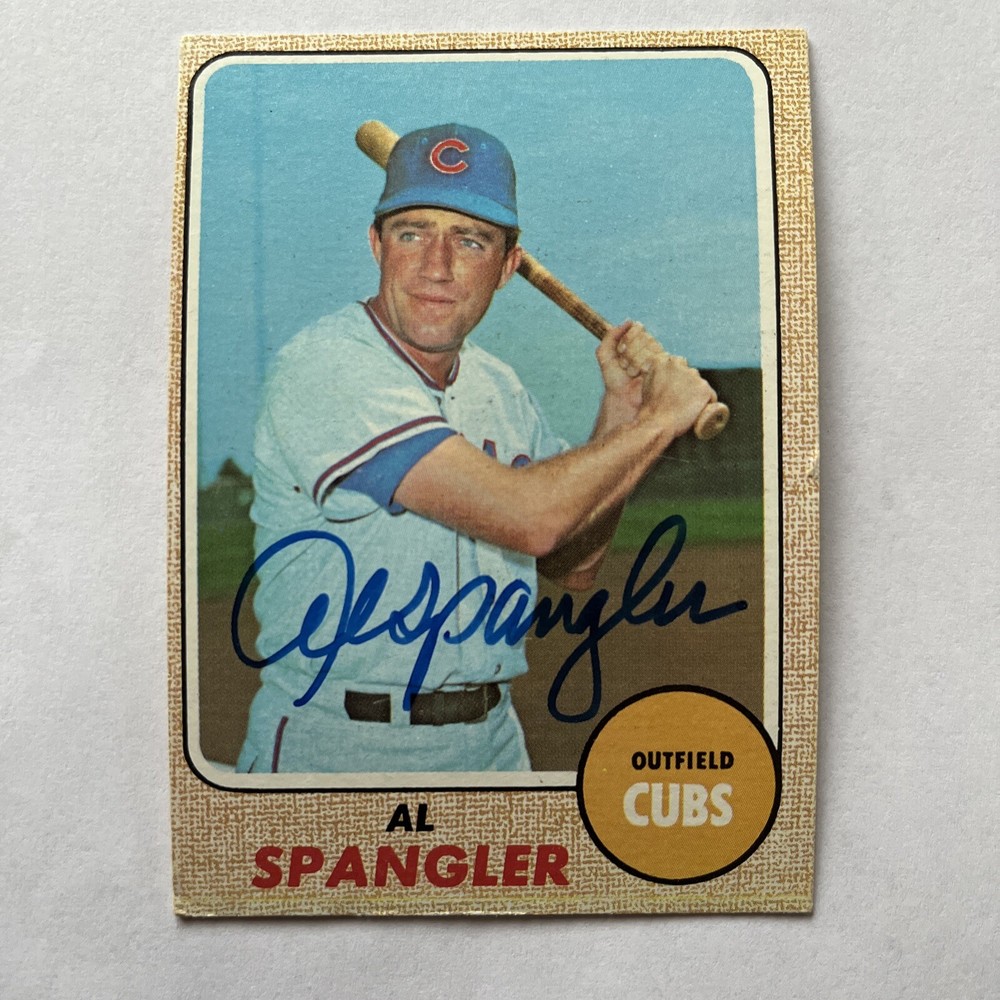 AL SPANGLER 1968 TOPPS AUTOGRAPHED SIGNED AUTO BASEBALL CARD 451