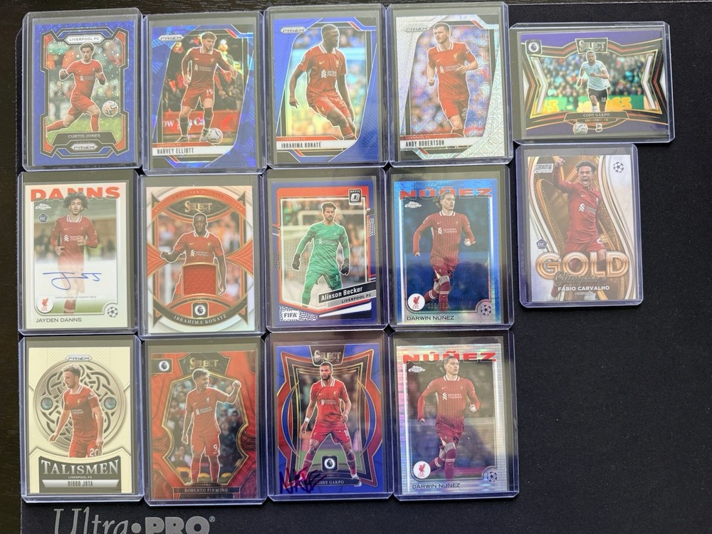 LIVERPOOL 14 Card Lot Auto & Numbered 50% Off Comps Gakpo Nunez Elliott Jota