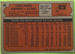 1972 Topps #80 Tony Perez Baseball Card (Cincinnati Reds)