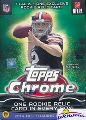 2014 Topps Chrome Football EXCLUSIVE Factory Sealed Blaster Box-RELIC CARD!