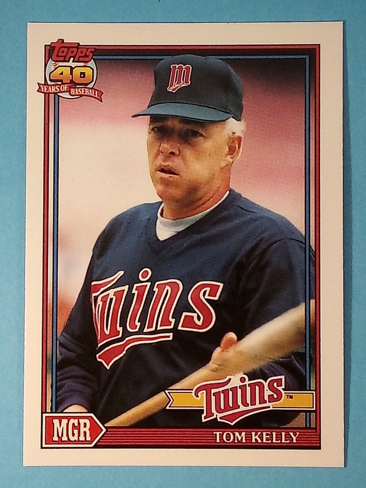 1991 Topps Tiffany Tom Kelly Minnesota Twins #201 ⚾