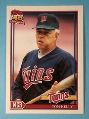1991 Topps Tiffany Tom Kelly Minnesota Twins #201 ⚾