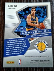 2021-22 SARUNAS MARCIULIONIS AUTO PANINI MOSAIC FAST BREAK DISCO AUTOGRAPHS