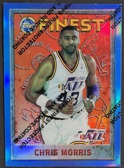 1995-96 Topps Finest Chris Morris #250 Refractor w/Coating Utah Jazz