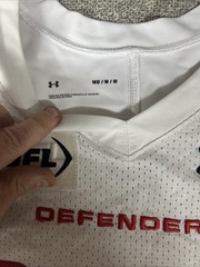 UFL Under Armour Football DC Defenders White Jersey Number 13 Medium