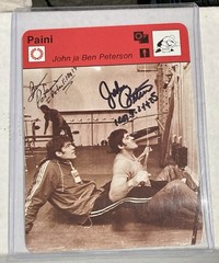 1978 Sportscasters John & Ben Peterson DUAL AUTO RARE FINNISH Wrestling Card