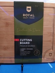 ROYAL CRAFT WOOD Bamboo Cutting Board with Juice Groove – 15L x 10W, Natural