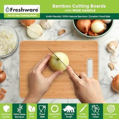 Freshware Bamboo Cutting Board Set of 3 (8×6, 11×8.5, 13×9.5 in),