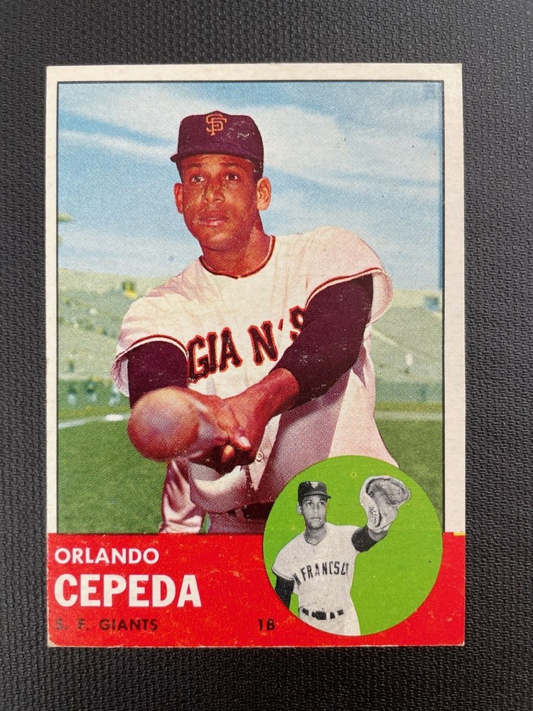 1963 TOPPS #520 ORLANDO CEPEDA SAN FRANCISCO GIANTS HOFER TOUGH SEMI-HI VGEX