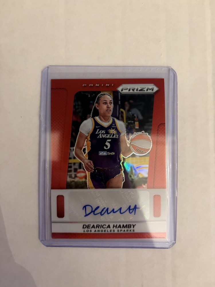 2025 Panini Prizm WNBA Throwback Signatures Dearica Hamby #TB-DH Red Prizm /99