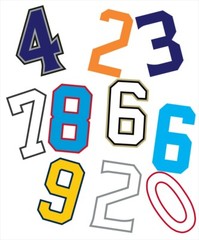 Baseball one set Customized Tackle Twill front numbers for any team Unstitching