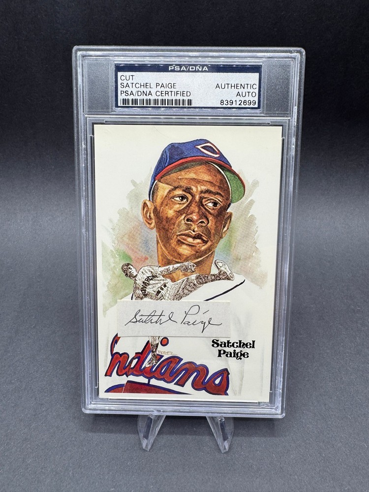 Satchel Paige Signed Cut Auto Postcard PSA/DNA Authenticated