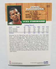 1993-94 Hoops #323 Jamal Mashburn RC 5th Anniversary Gold Mavericks Rookie