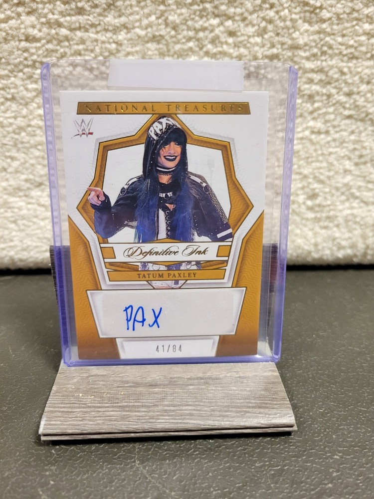 2024 Panini National Treasures Tatum Paxley WWE Definitive Ink Auto! #/84! Read!
