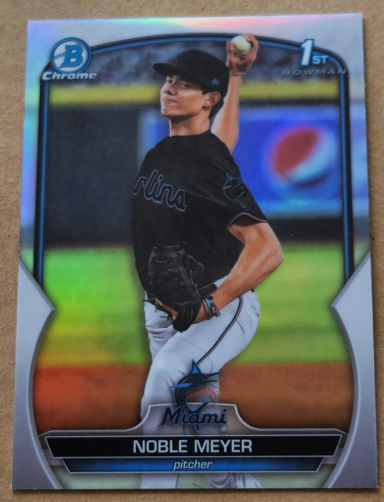 2023 Bowman Draft Chrome Refractor #BDC-6 Noble Meyer RC Miami Marlins