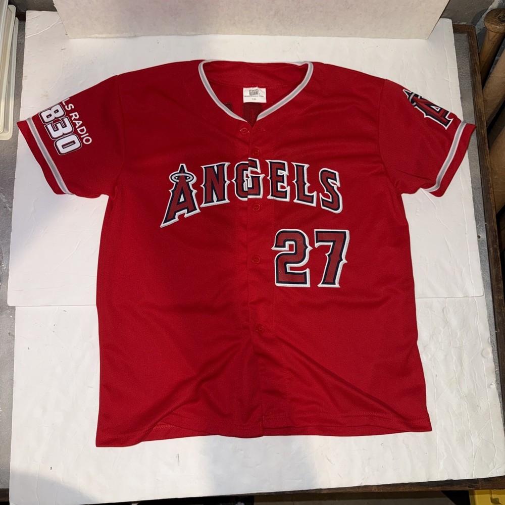 Mike Trout #27 Red Kloanz LA Angels Jersey Size Youth XL SGA
