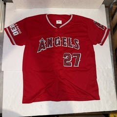 Mike Trout #27 Red Kloanz LA Angels Jersey Size Youth XL SGA