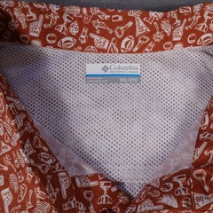 Columbia Texas Longhorns Shirt Mens 2XL Orange NCAA Football AOP Geometric Tech