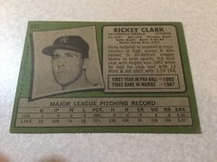 1971 Topps Rickey Clark Autographed Baseball Card Angels #697 SP Rare