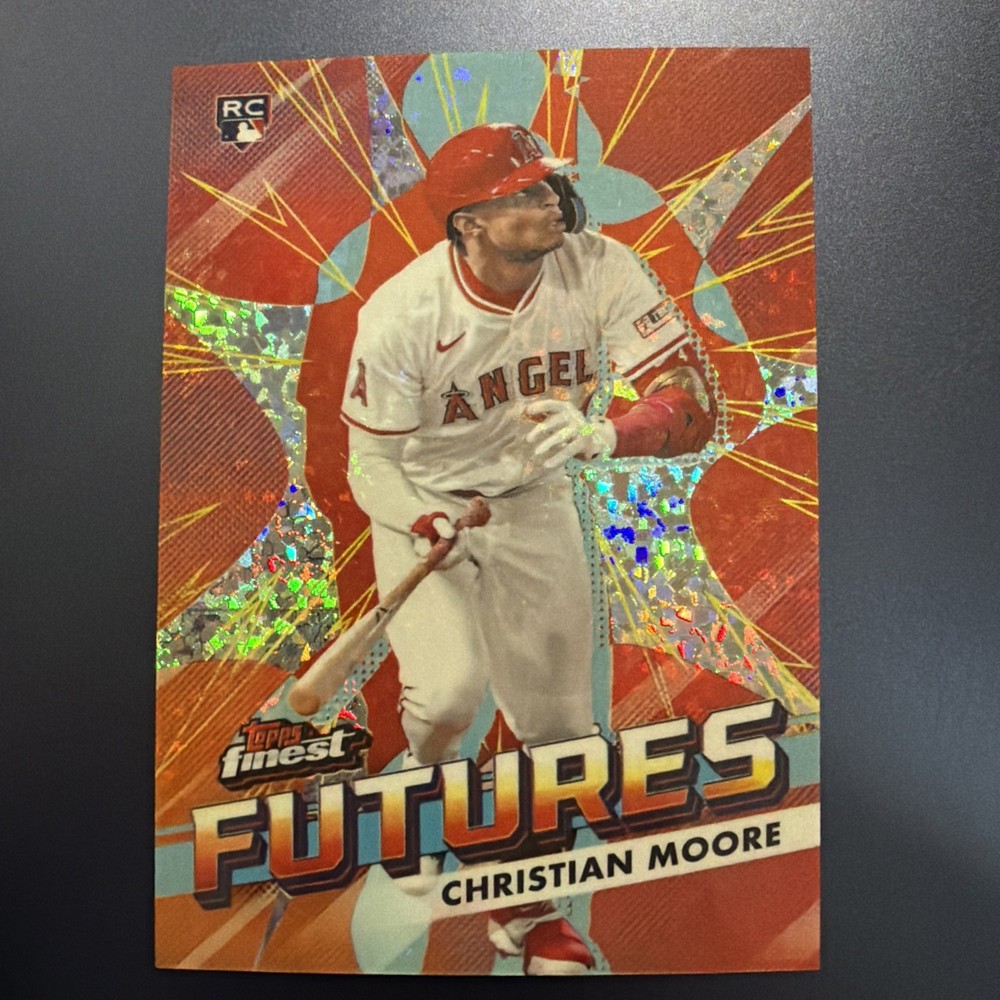 2026 Topps Finest Christian Moore Mini Diamond Finest Futures Rookie Card Angels