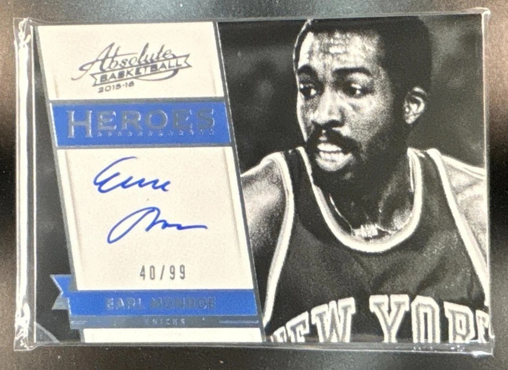 2015-16 Panini Absolute Earl Monroe Heroes Auto /99 #HA-EM New York Knicks