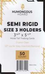 50 Semi Rigid Card Holders Size #3 Sleeves For Tall Cards W Lip 3 3/8 x 5 1/2&Prime;