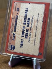 2026 Topps Series 1 Alex Rodriguez 1991 Topps Game Used Relic /150 Yankees