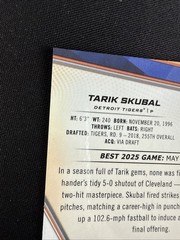 Tarik Skubal 2025 Bowman&rsquo;s Best Blue Laser Refractor /150 Tigers #12