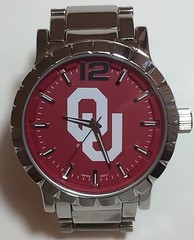 New Oklahoma Sooners Mens Watch, Bracelet, Metal, With Free Battery