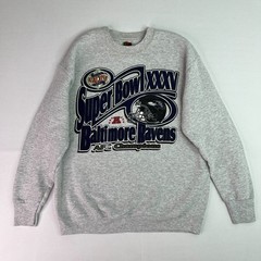 Fruit Of The Loom Sweatshirt M Gray Ravens Super Bowl XXXV AFC Champs
